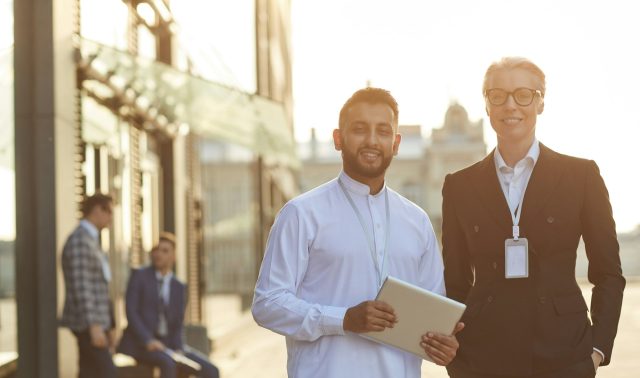 Business partners from different companies